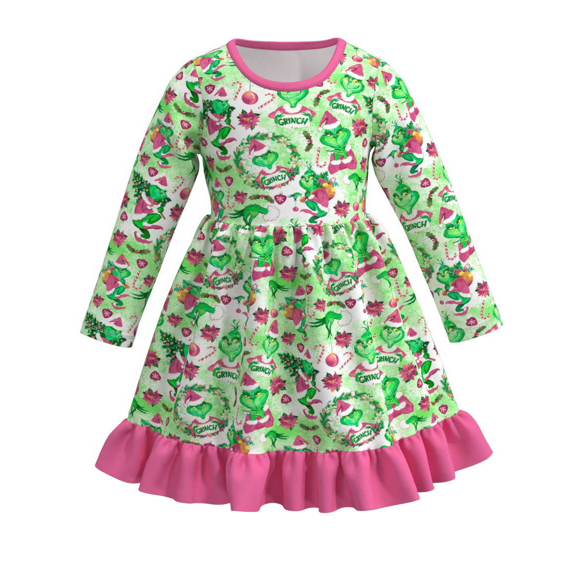 （Pre Order）Girls Christmas Print Dress