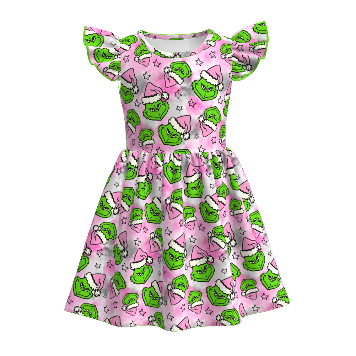 （Pre Order）Girls Christmas Print Dress