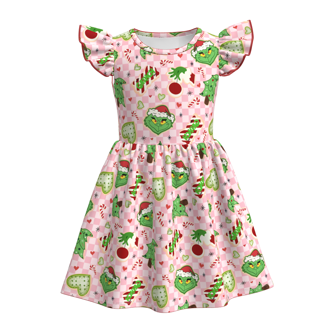 （Pre Order）Girls Christmas Print Dress