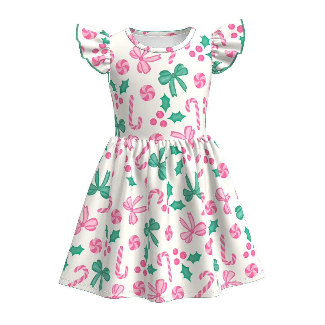 （Pre Order）Girls Christmas Print Dress