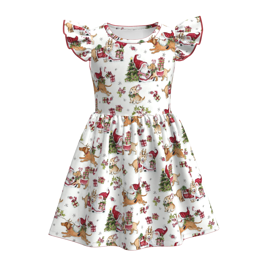 （Pre Order）Girls Christmas Print Dress