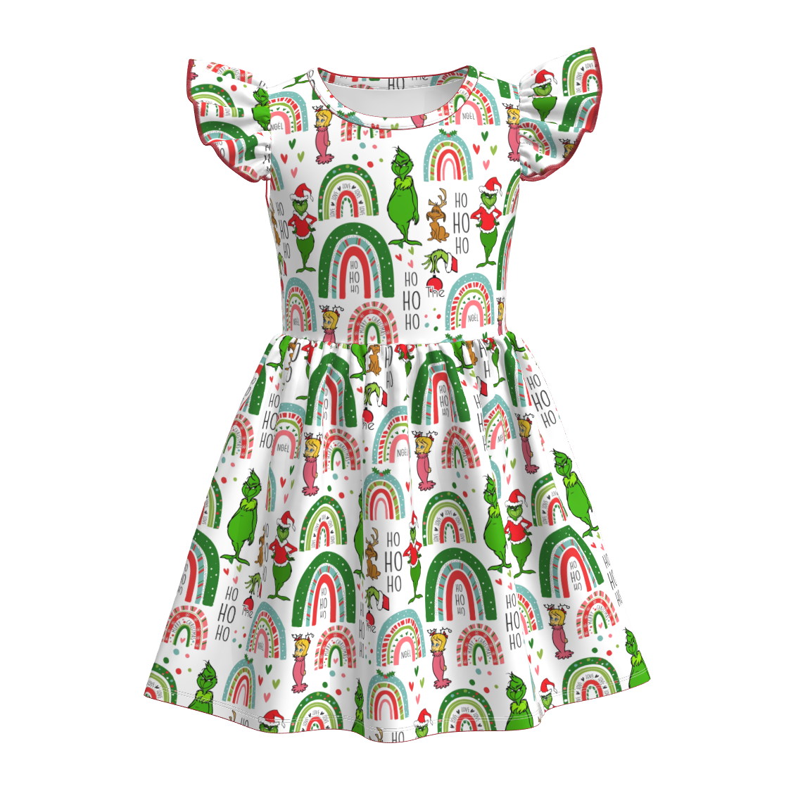 （Pre Order）Girls Christmas Print Dress