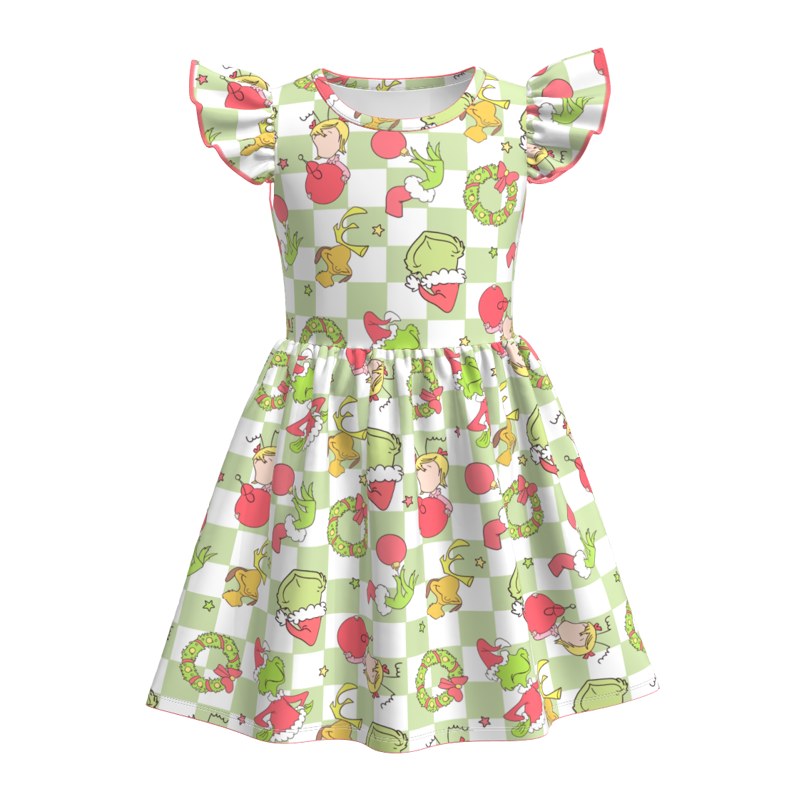 （Pre Order）Girls Christmas Print Dress