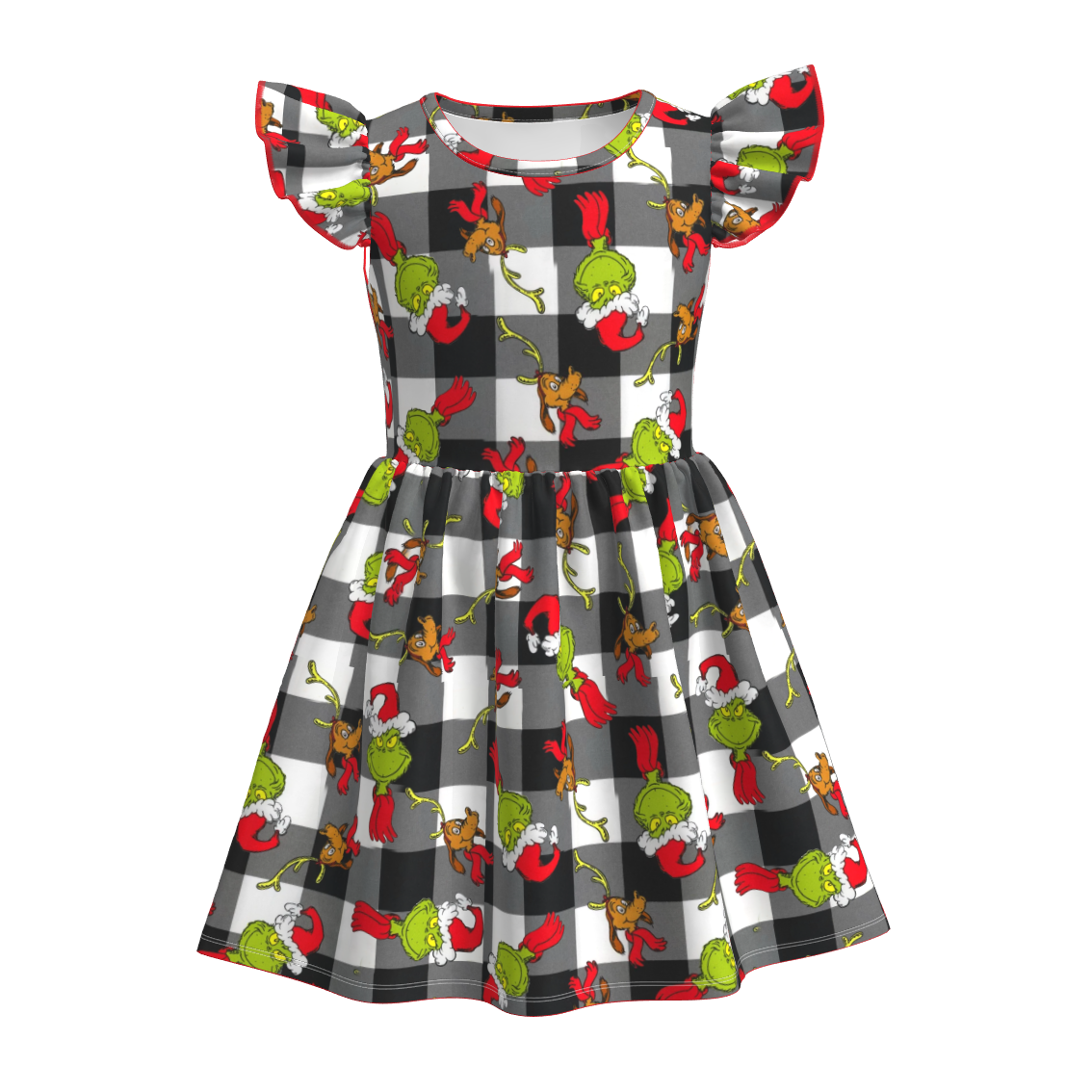 （Pre Order）Girls Christmas Print Dress