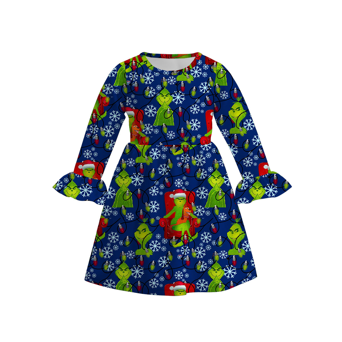 （Pre Order）Girls Christmas Print Dress