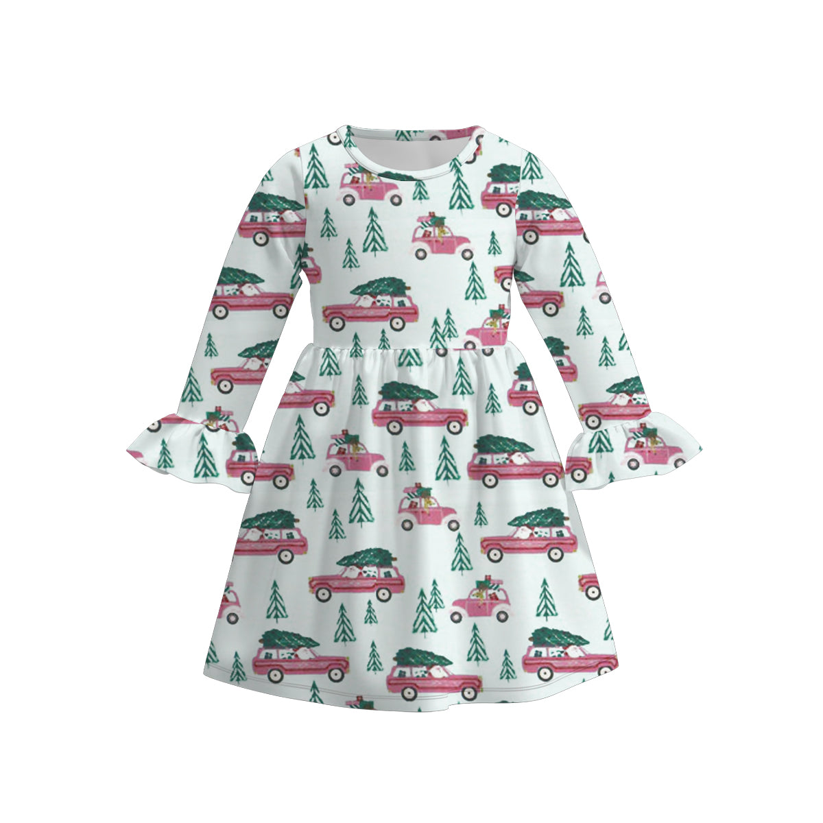 （Pre Order）Girls Christmas Print Dress