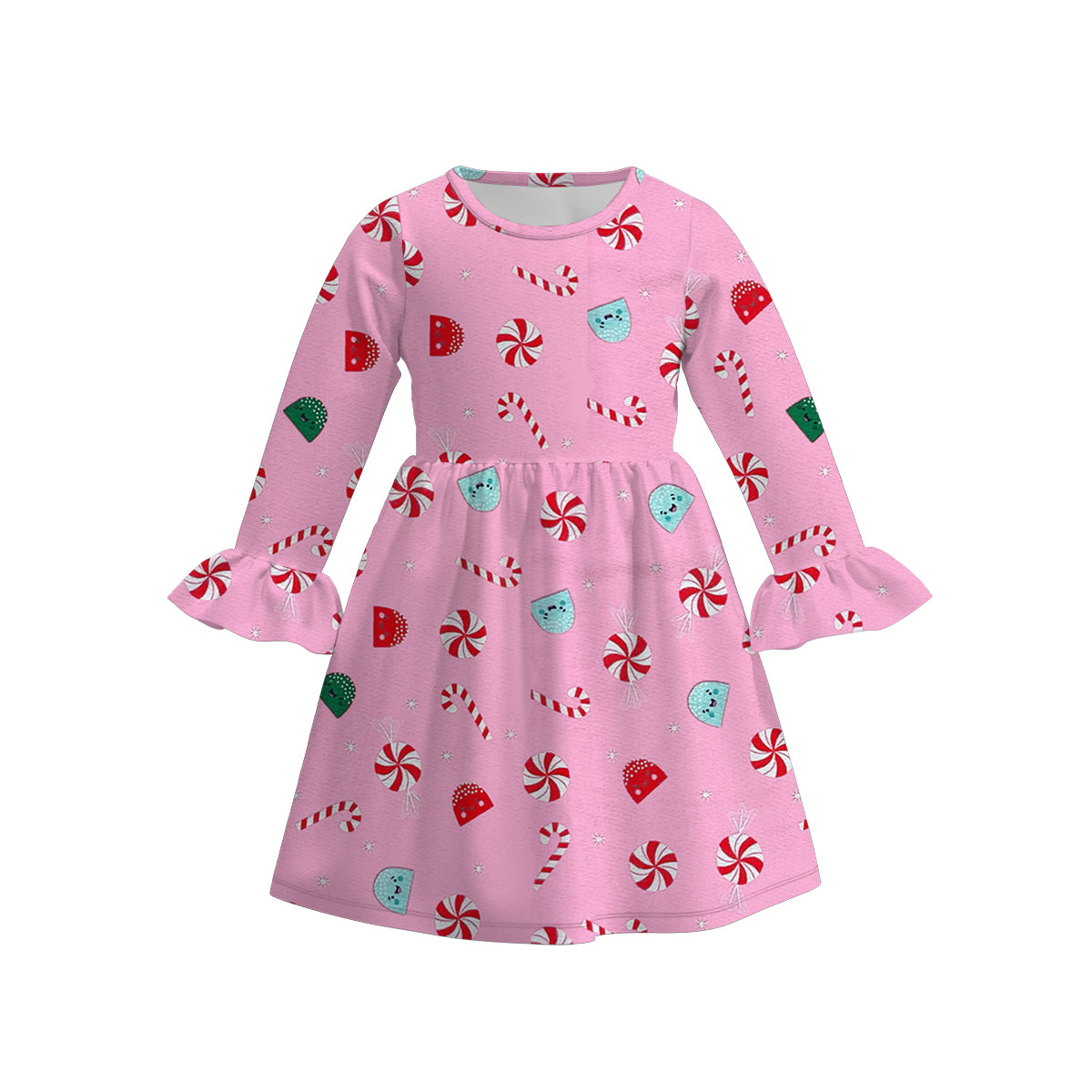 （Pre Order）Girls Christmas Print Dress