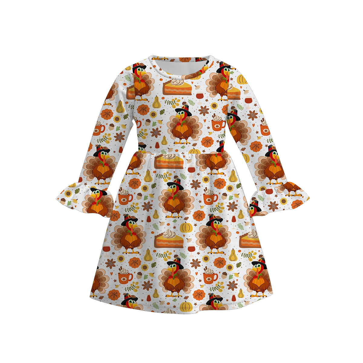 （Pre Order）Girls Thanksgiving Print Dress