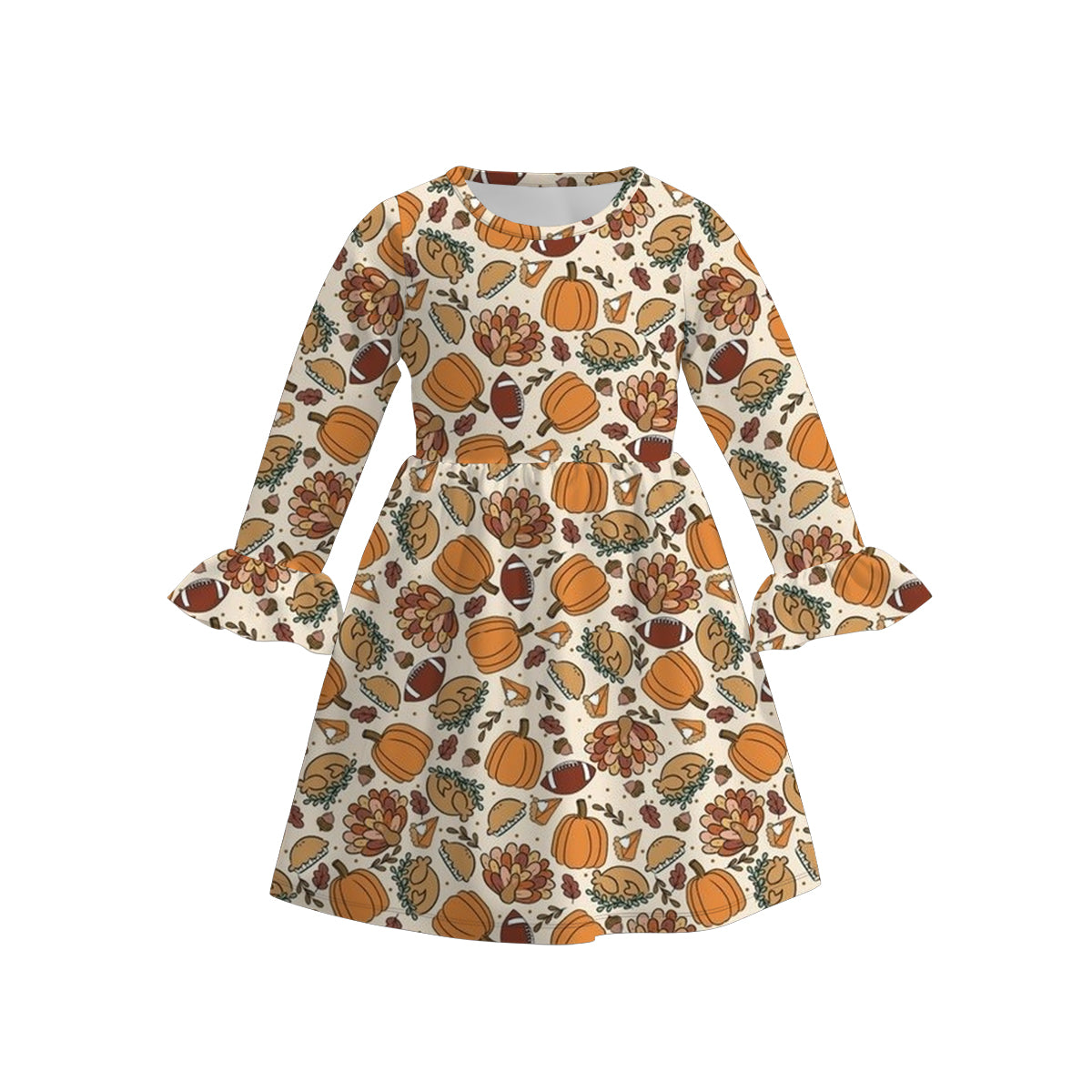 （Pre Order）Girls Thanksgiving Print Dress