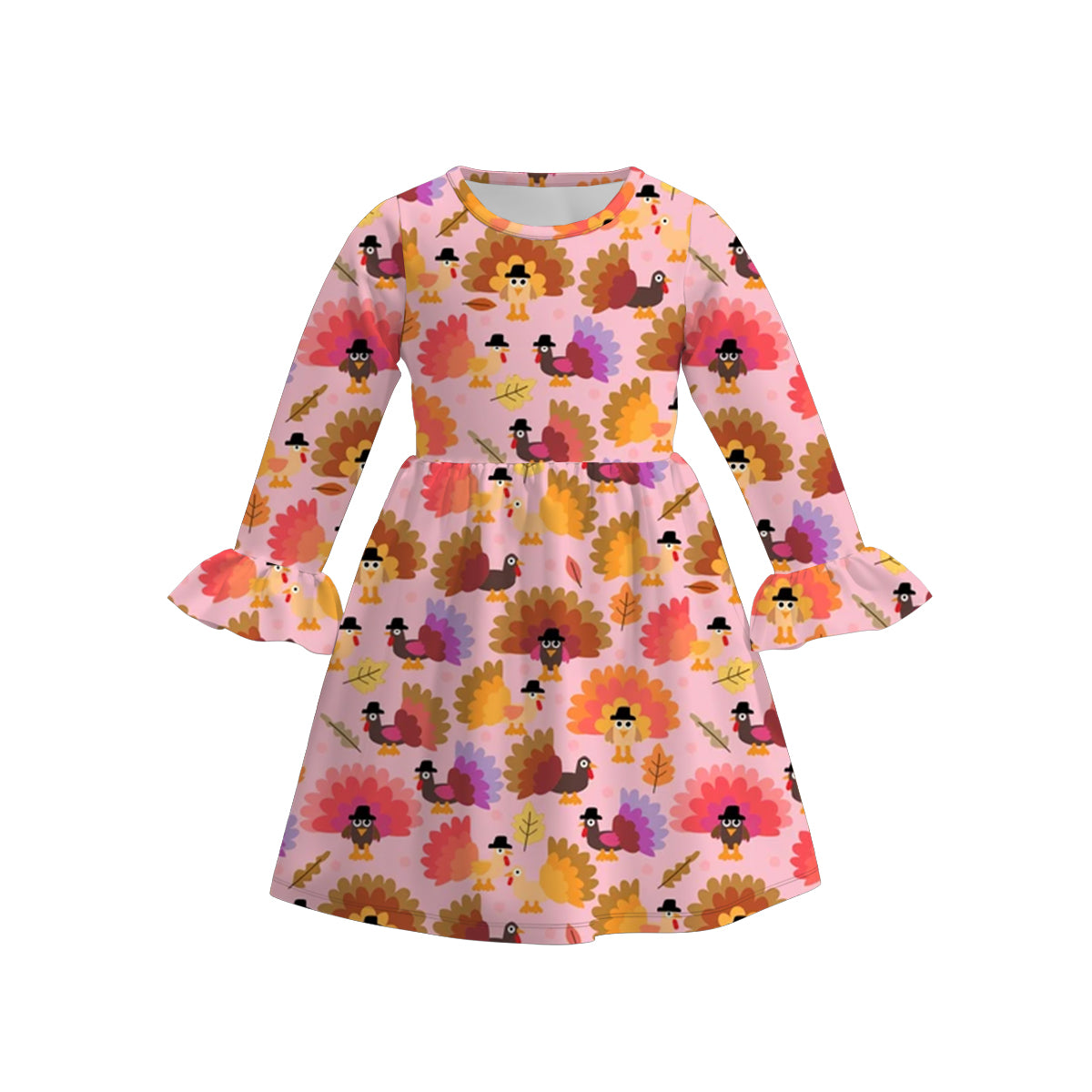 （Pre Order）Girls Thanksgiving Print Dress