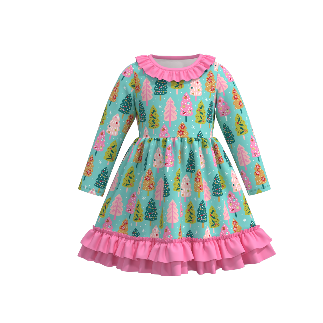 （Pre Order）Girls Christmas Print Dress