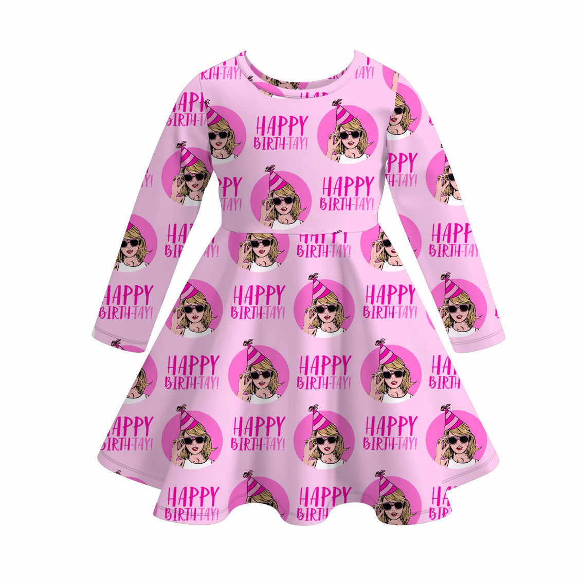 （Pre Order）Girls Fall Cartoon Print Dress