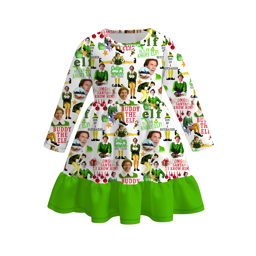 （Pre Order）Girls Christmas Nutcracker Print Dress