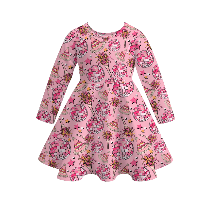 （Pre Order）Girls Christmas Print Milk Silk Dress