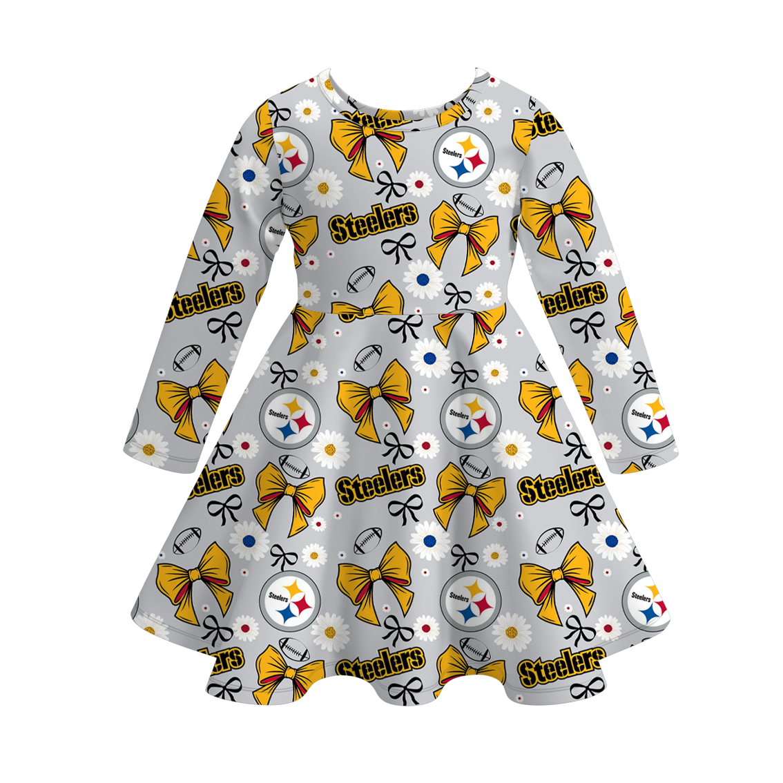 （Pre Order）Girls Fall Football Print Dress