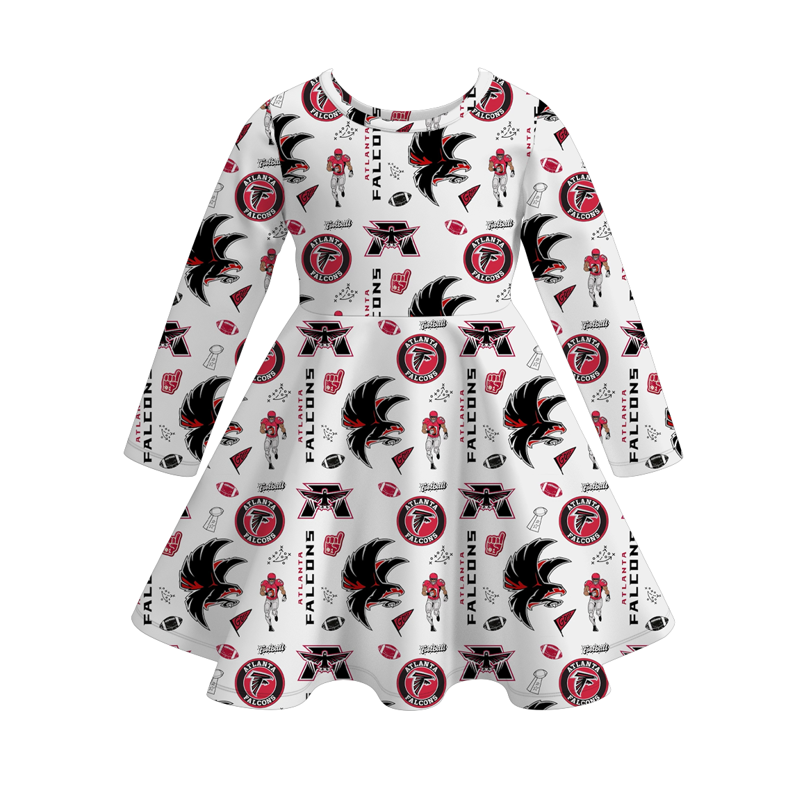 （Pre Order）Girls Fall Football Print Dress