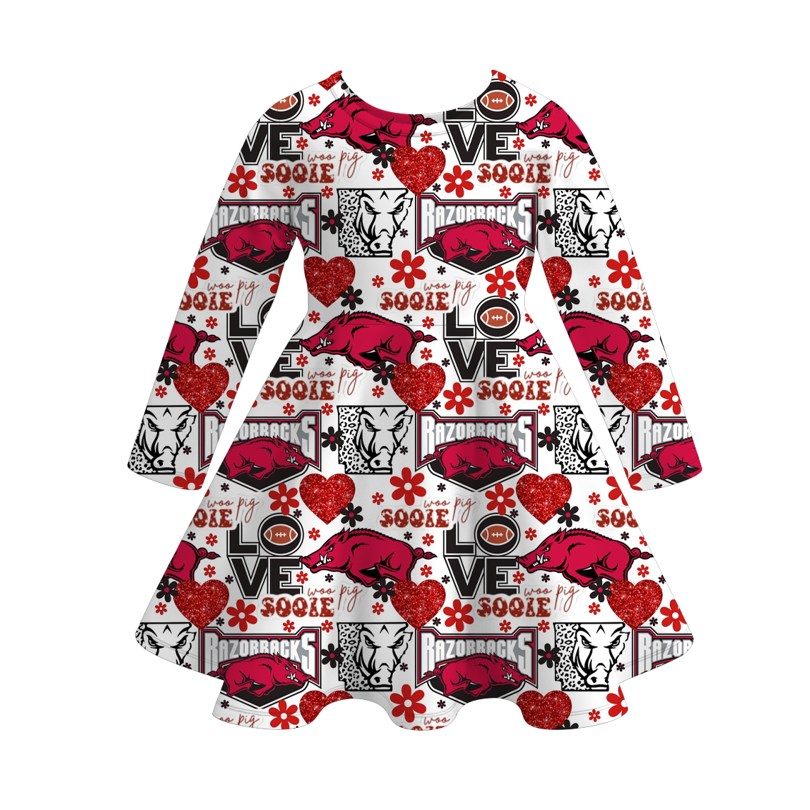 （Pre Order）Girls Fall Football Print Dress