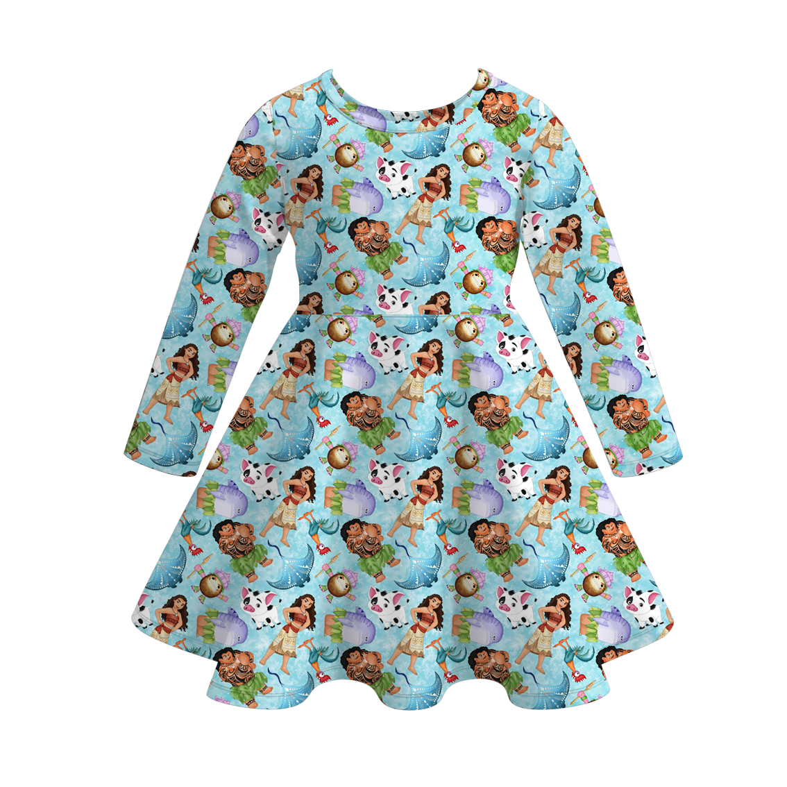 （Pre Order）Girls Fall Cartoon Print Dress