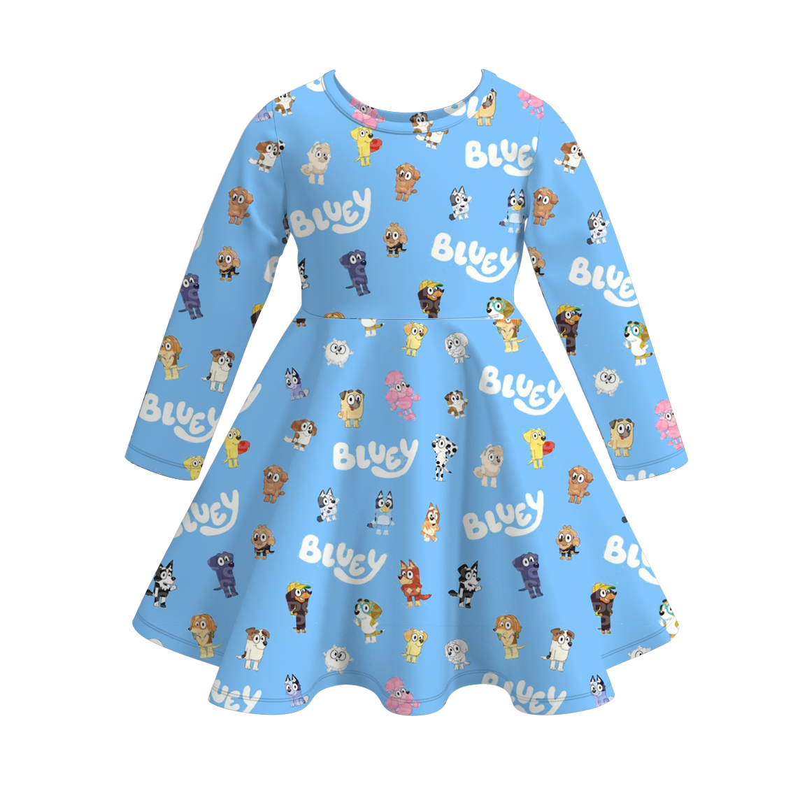 （Pre Order）Girls Fall Cartoon Print Dress