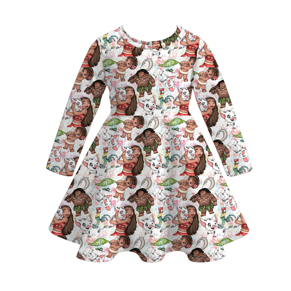 （Pre Order）Girls Fall Cartoon Print Dress