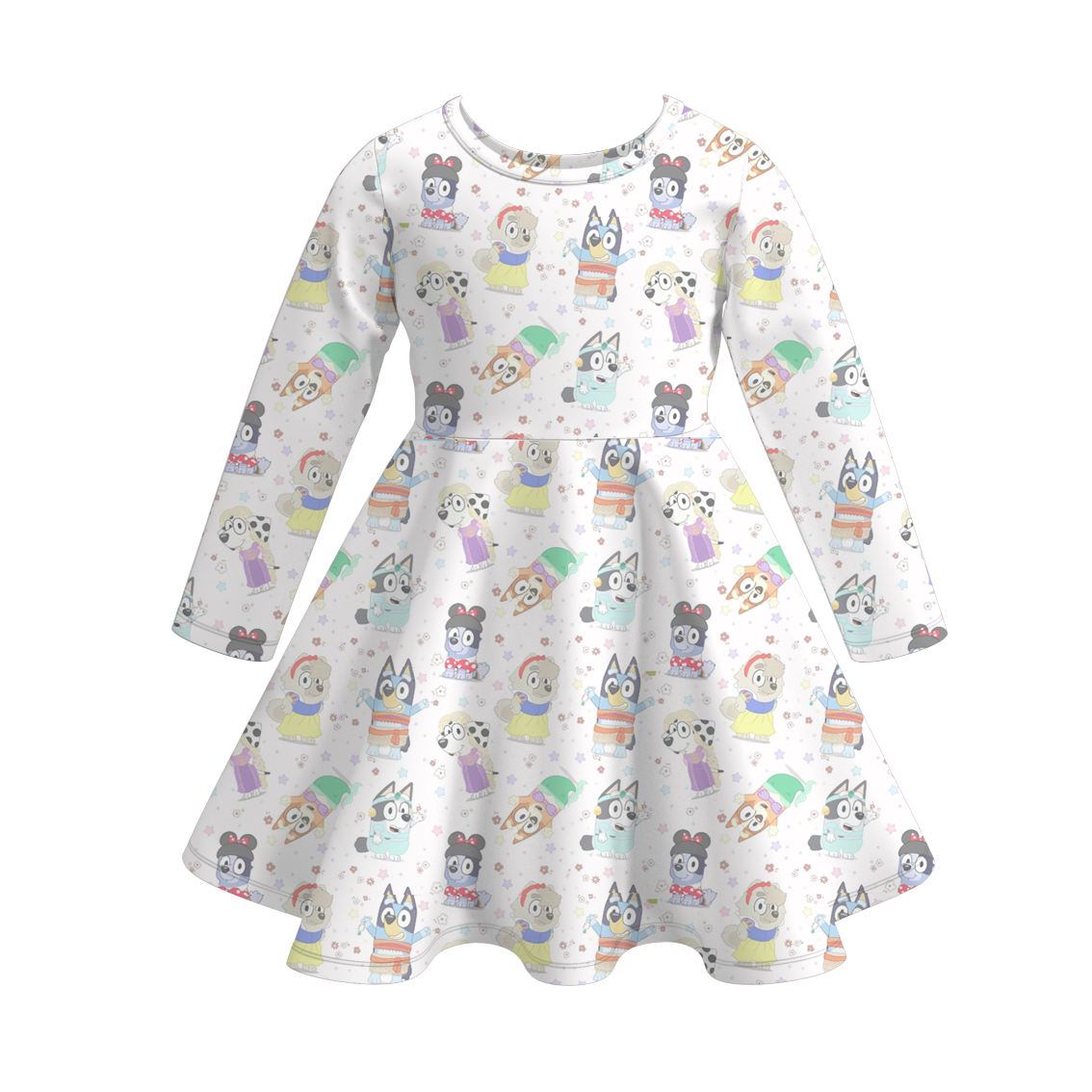 （Pre Order）Girls Fall Cartoon Print Dress