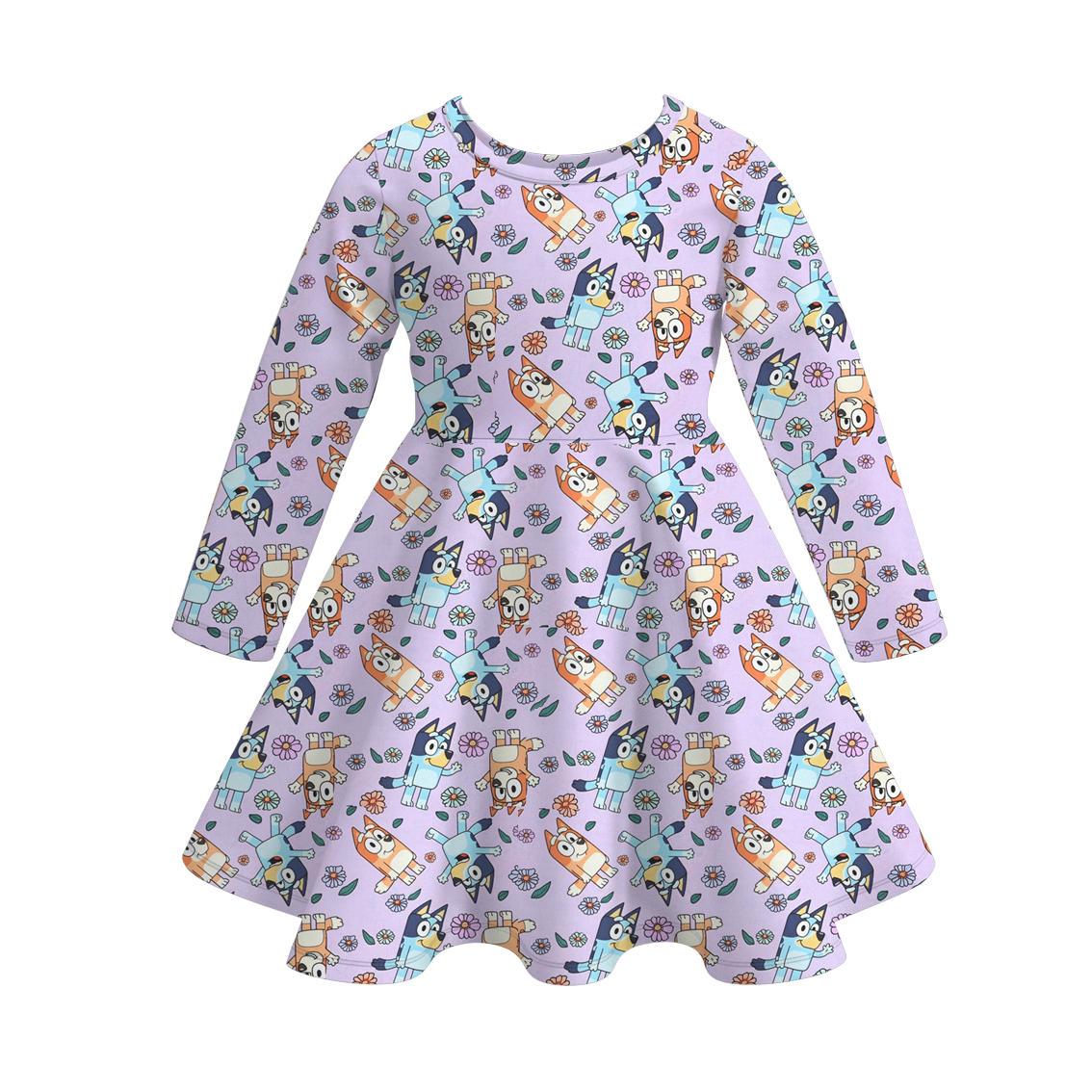 （Pre Order）Girls Fall Cartoon Print Dress