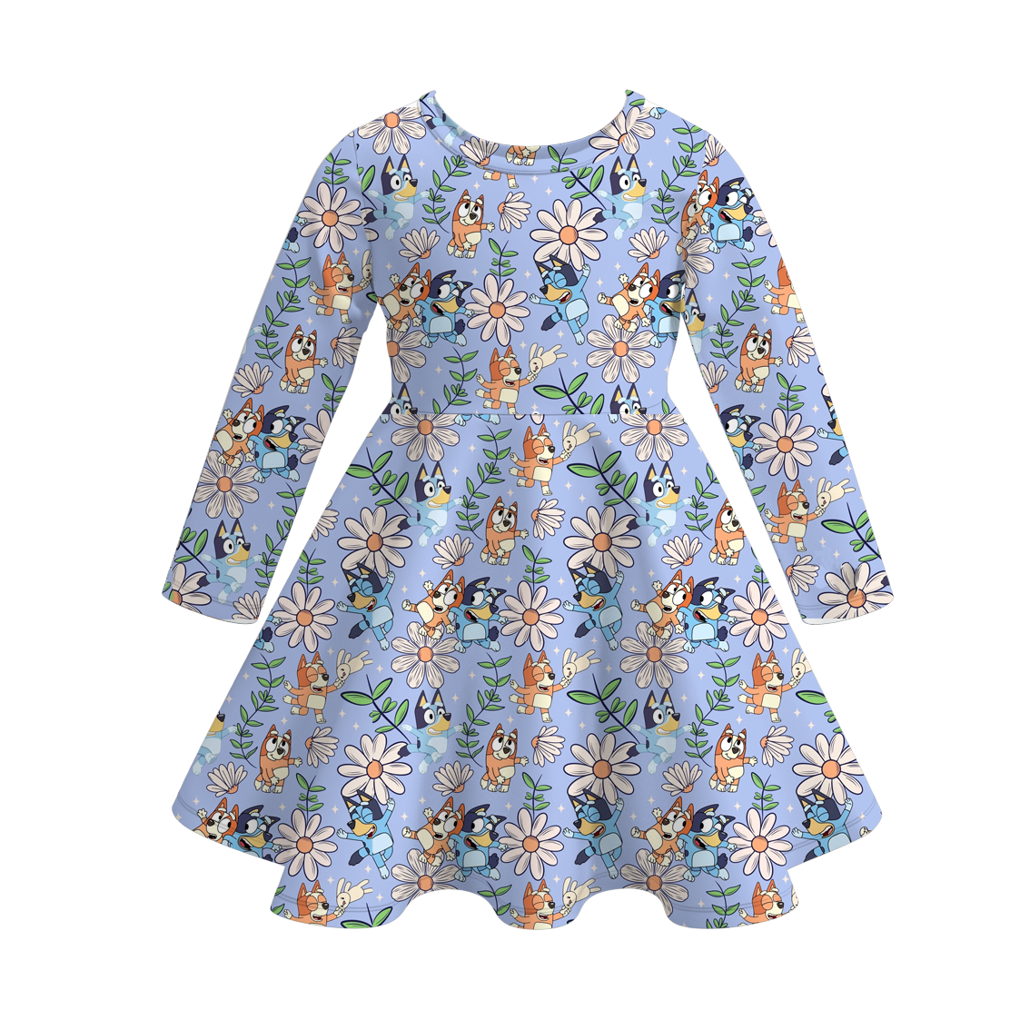 （Pre Order）Girls Fall Cartoon Print Dress