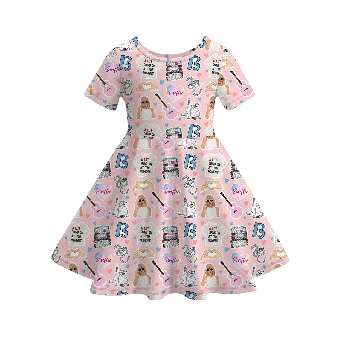 （Pre Order）Girls TS Print Milk Silk Dress