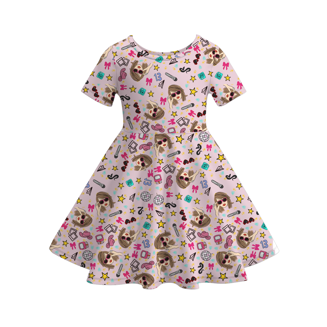 （Pre Order）Girls TS Print Milk Silk Dress