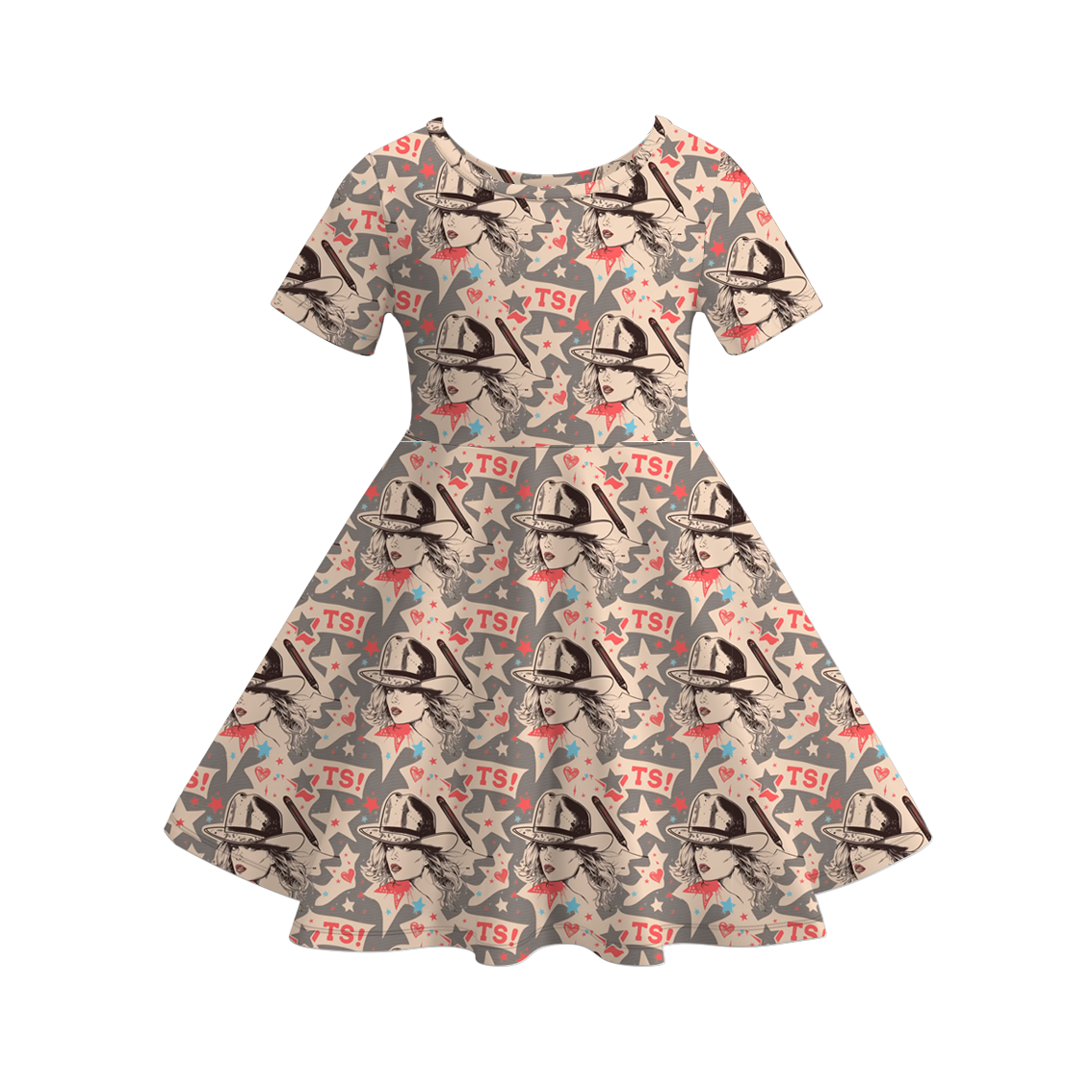 （Pre Order）Girls TS Print Milk Silk Dress