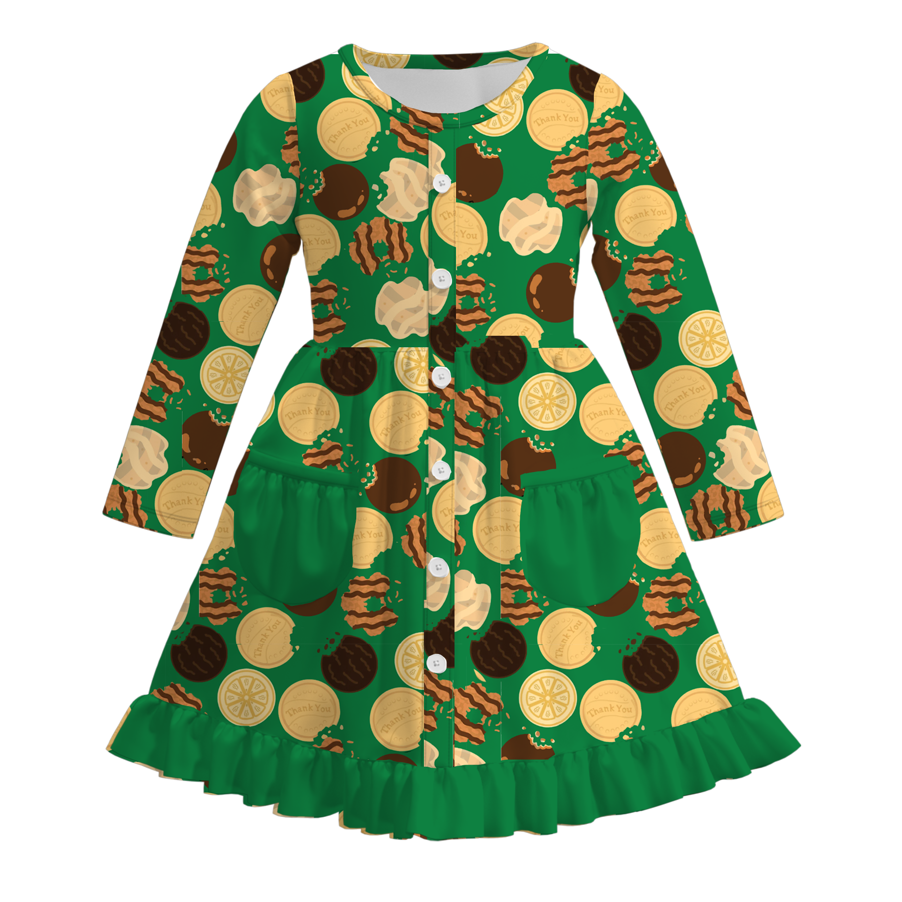 （Pre Order）Girls Fall Dessert Print Dress