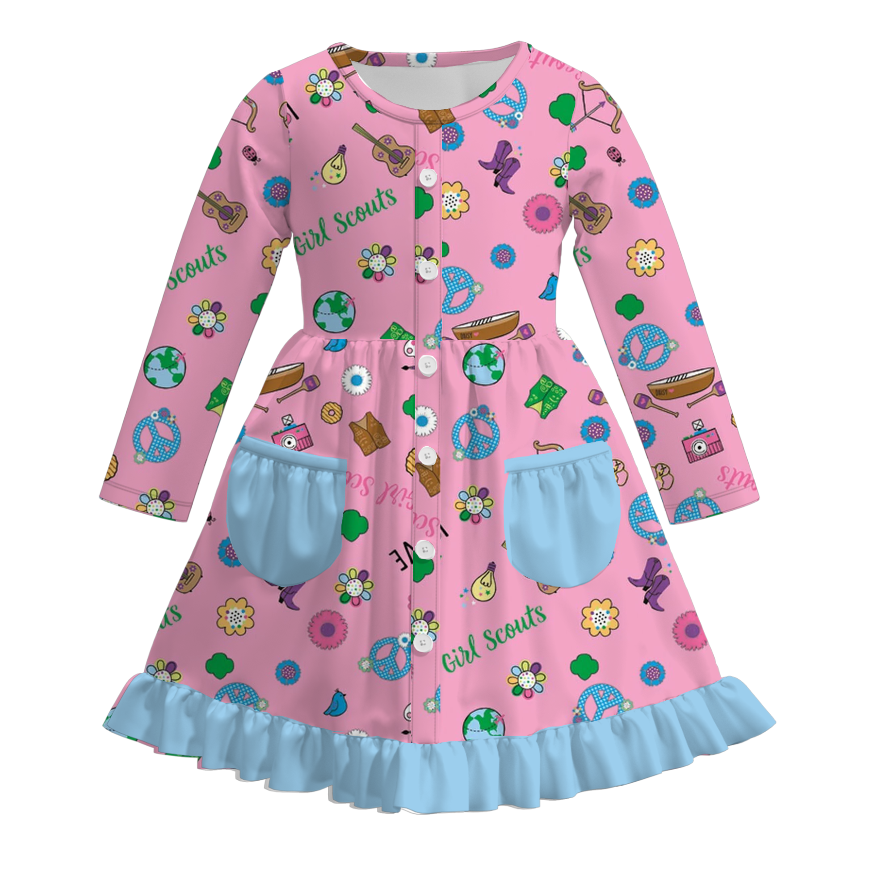 （Pre Order）Girls Fall Dessert Print Dress