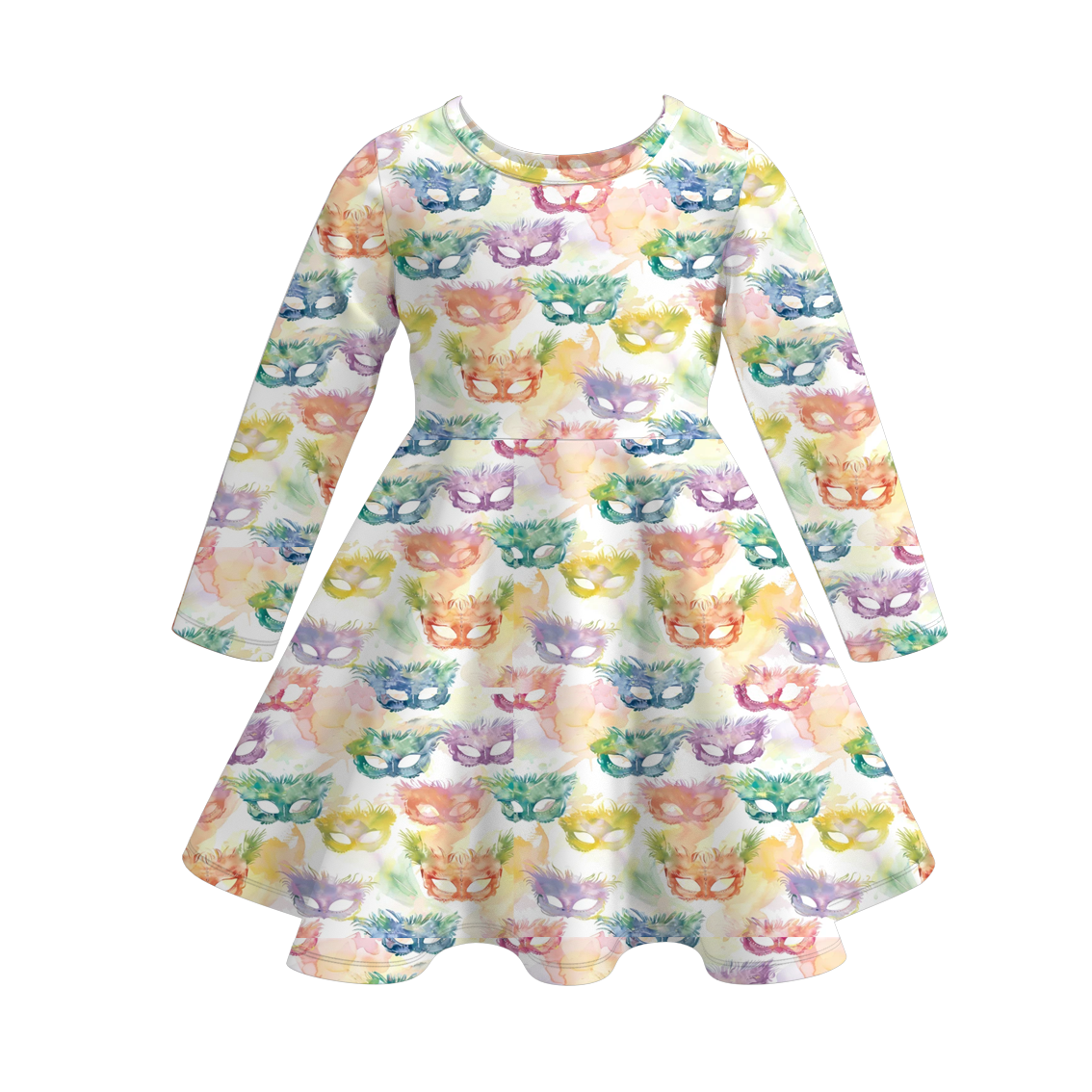 （Pre Order）Girls Mardi Gras Print Dress