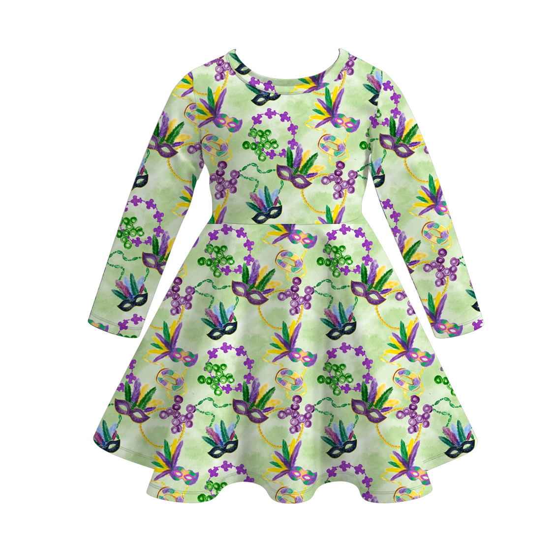 （Pre Order）Girls Mardi Gras Print Dress