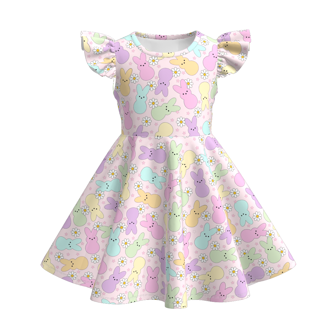 （Pre Order）Girls Spring and Summer Easter Print Dress