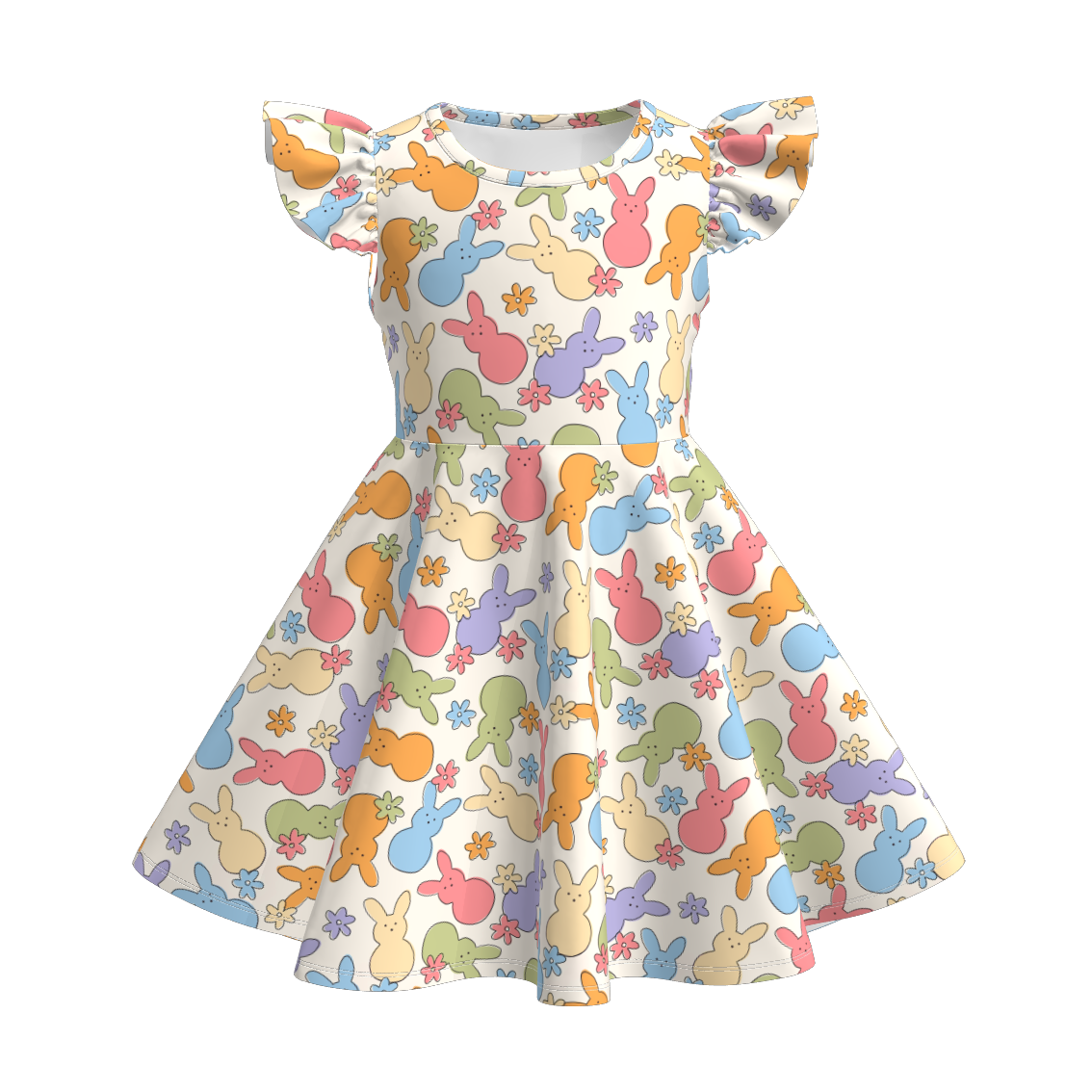 （Pre Order）Girls Spring and Summer Easter Print Dress