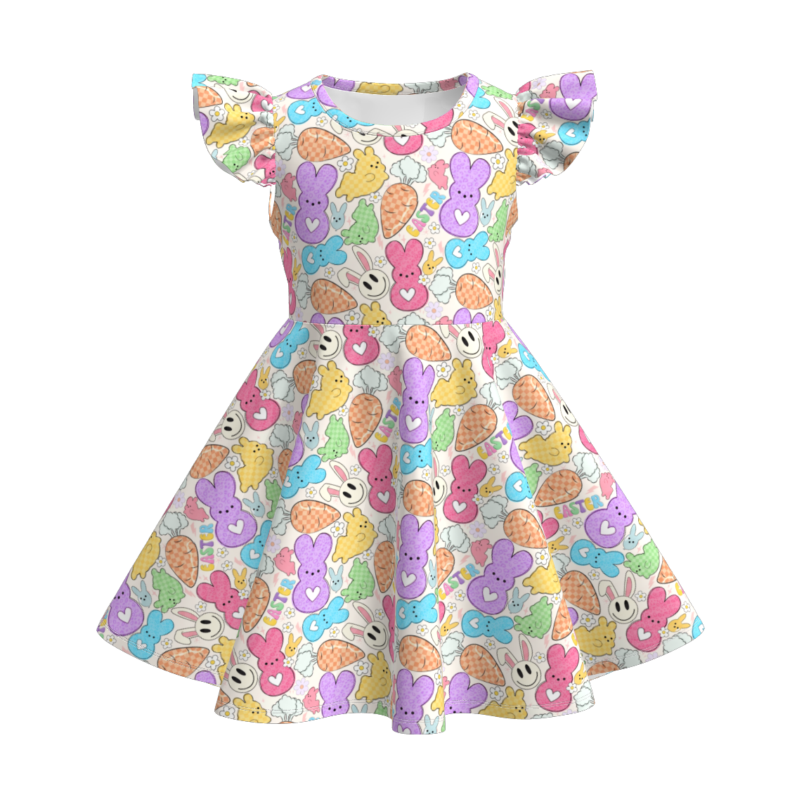 （Pre Order）Girls Spring and Summer Easter Print Dress