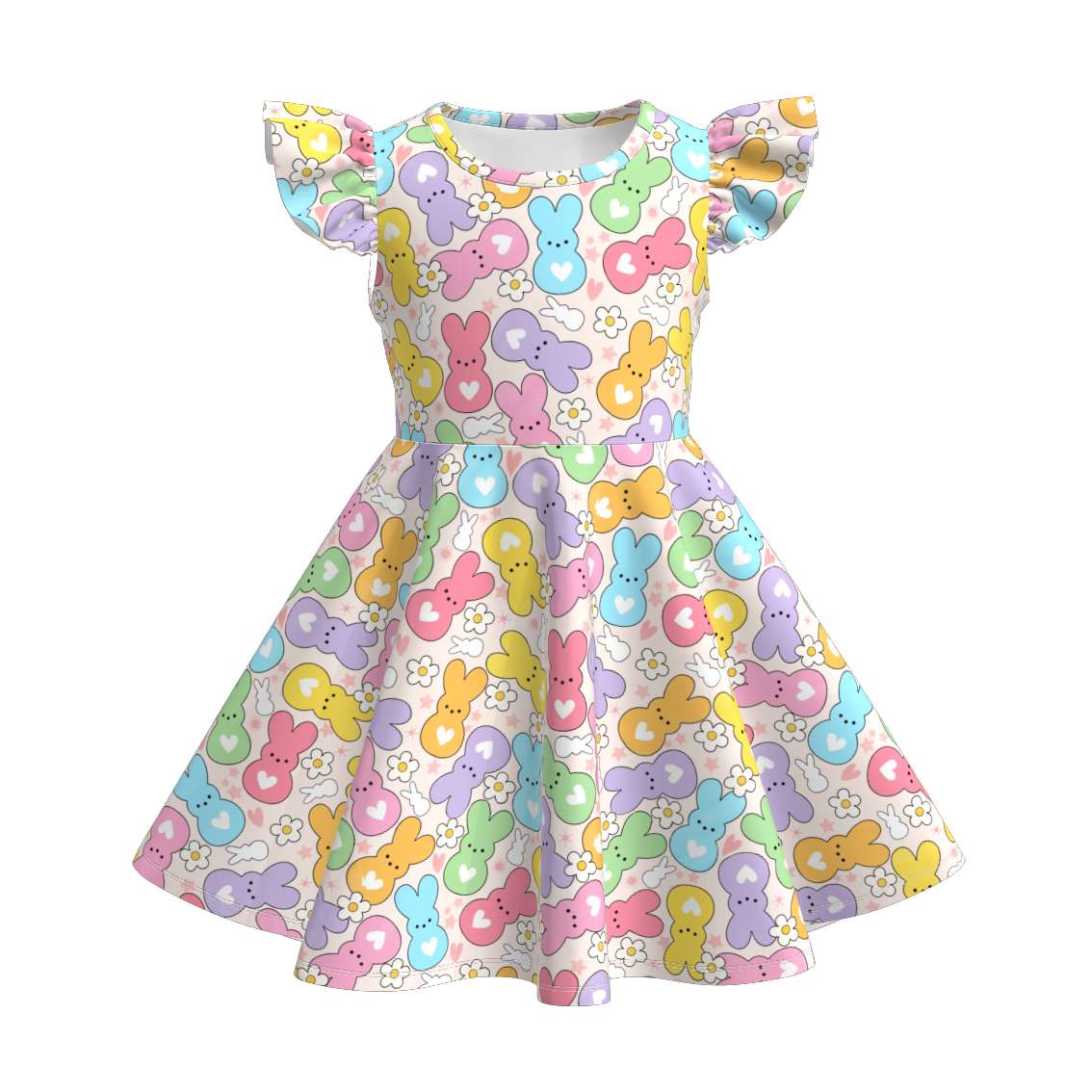 （Pre Order）Girls Spring and Summer Easter Print Dress