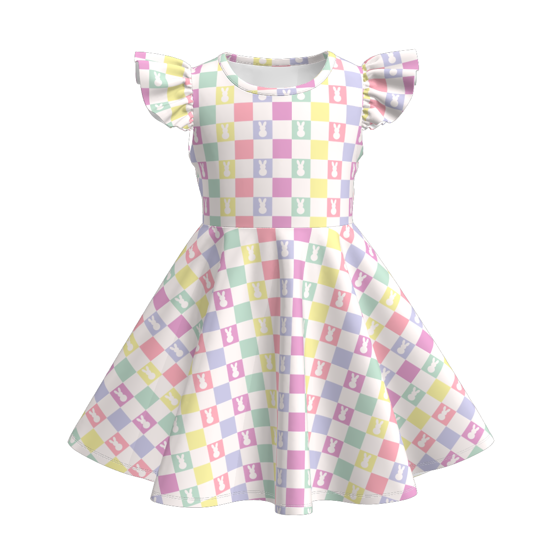 （Pre Order）Girls Spring and Summer Easter Print Dress