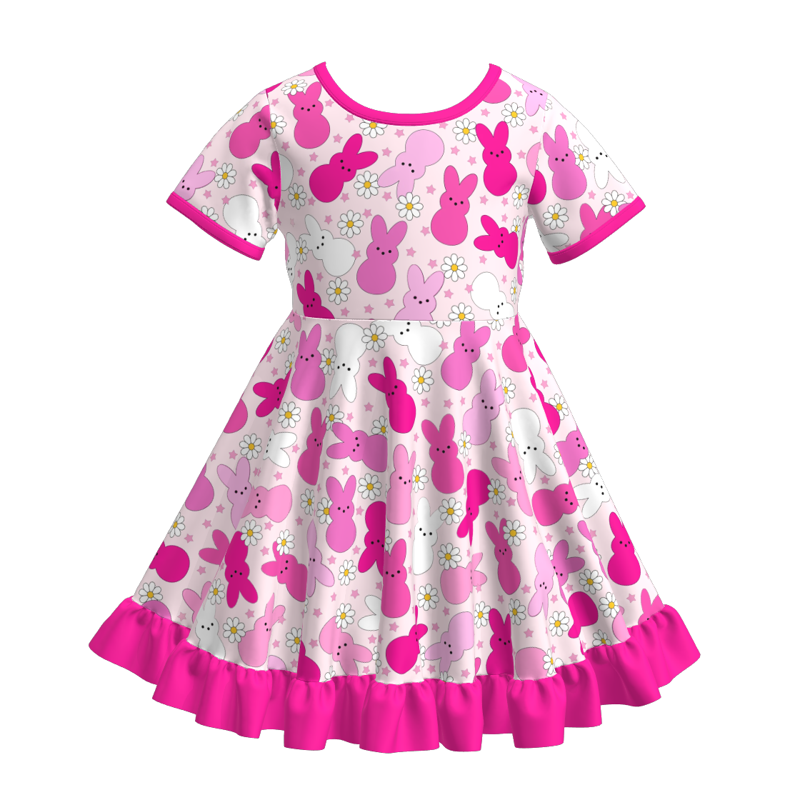 （Pre Order）Girls Easter Print Lace Dress