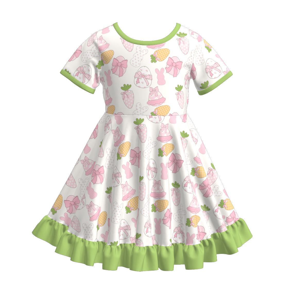 （Pre Order）Girls Easter Print Lace Dress