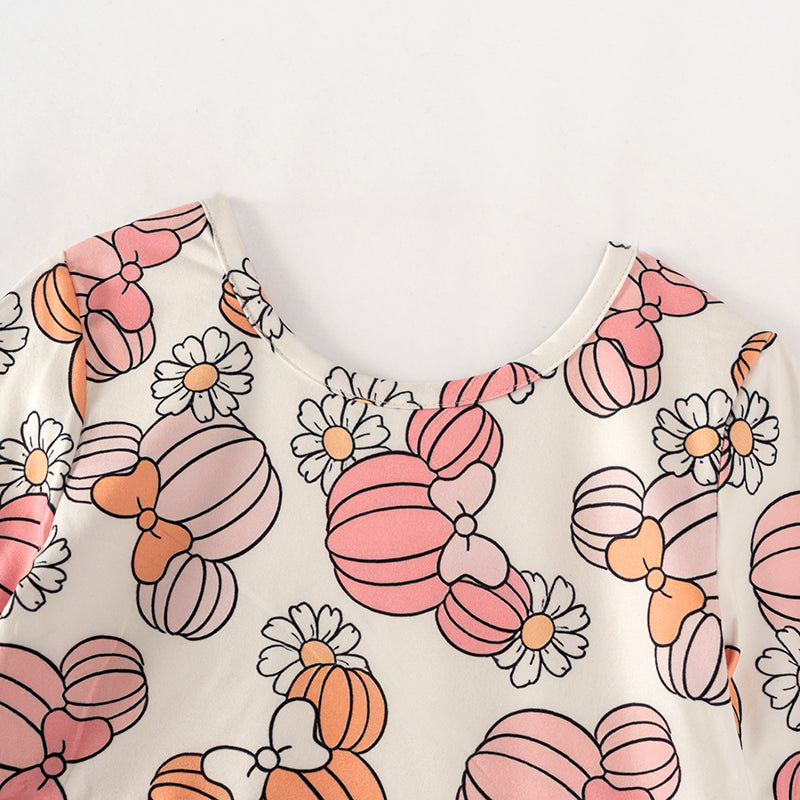 （In Stock Q03-05-01）Girls Thanksgiving Pumpkin Dress