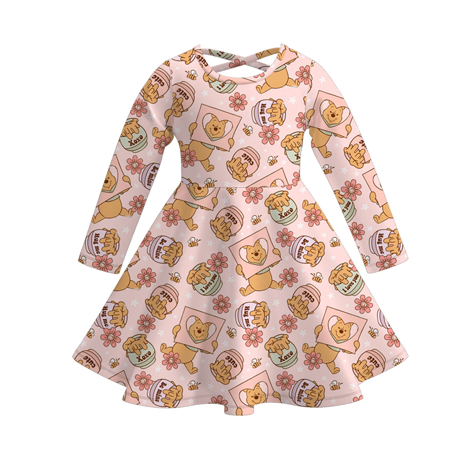 （Pre Order）Girls Valentine's Day Cartoon Print Dress