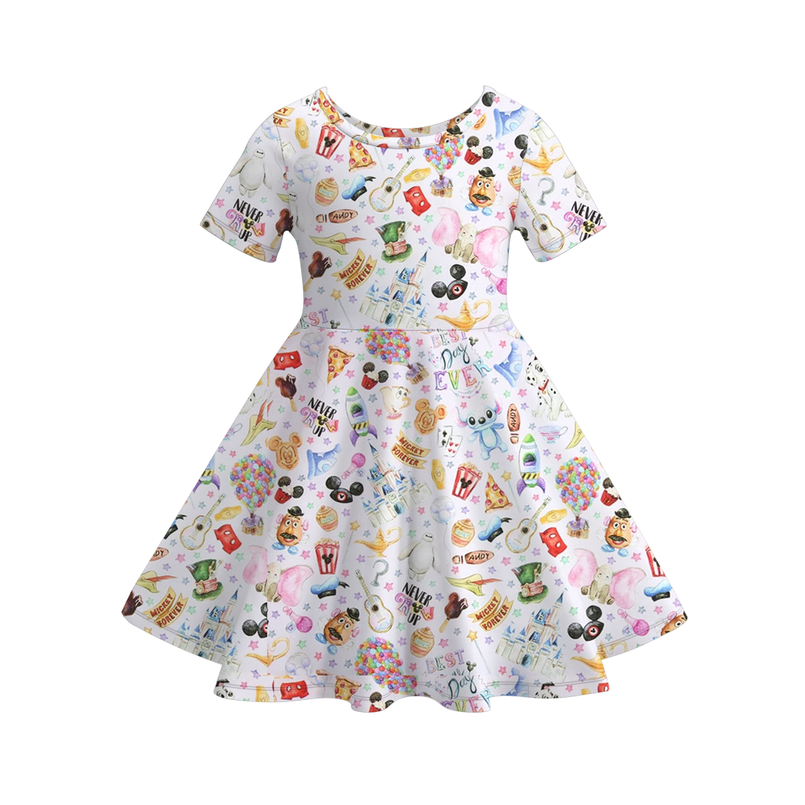 （Pre Order）Girls Fall Cartoon Print Dress