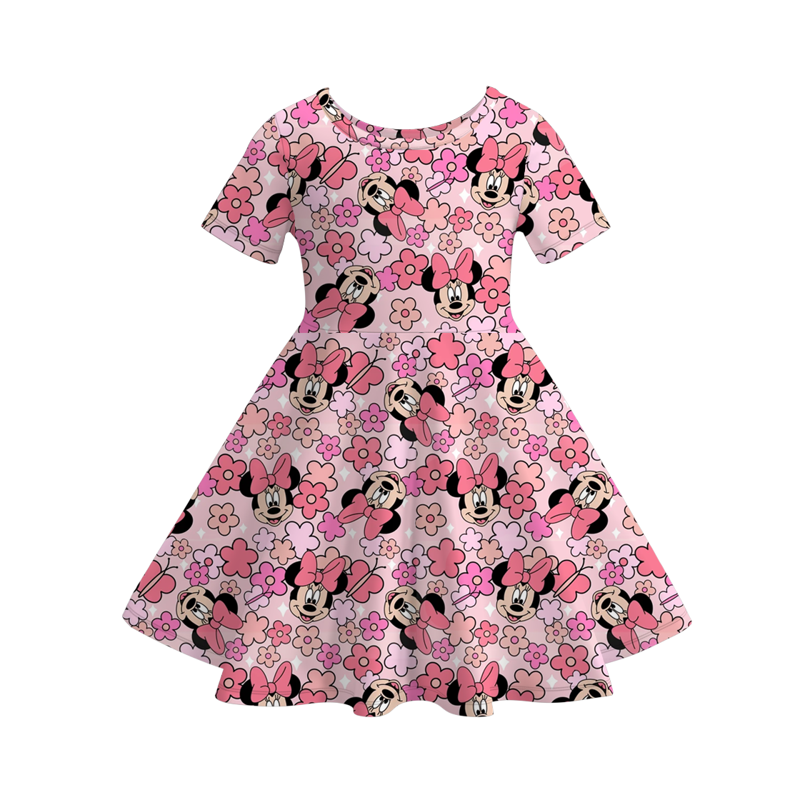 （Pre Order）Girls Fall Cartoon Print Dress