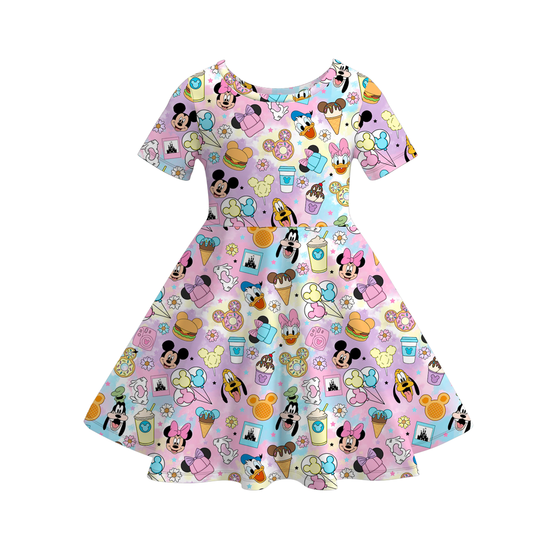 （Pre Order）Girls Fall Cartoon Print Dress