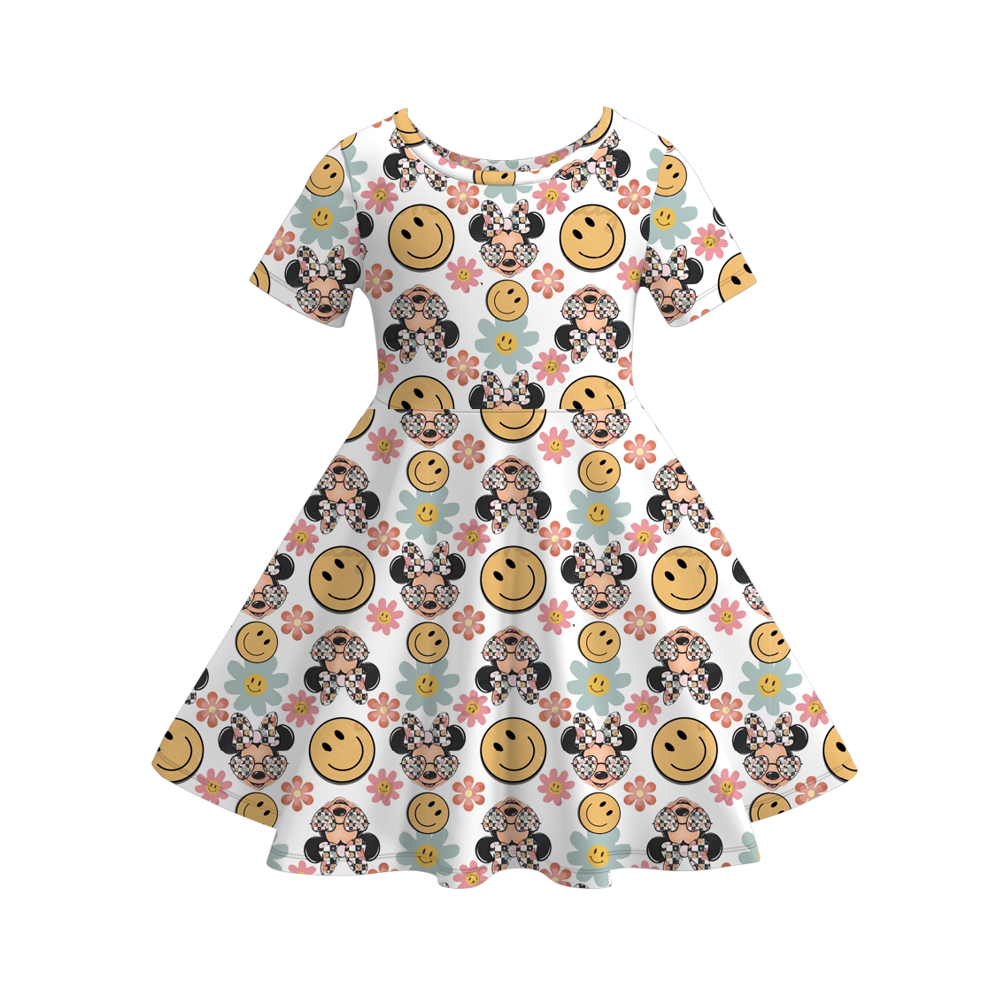 （Pre Order）Girls Fall Cartoon Print Dress