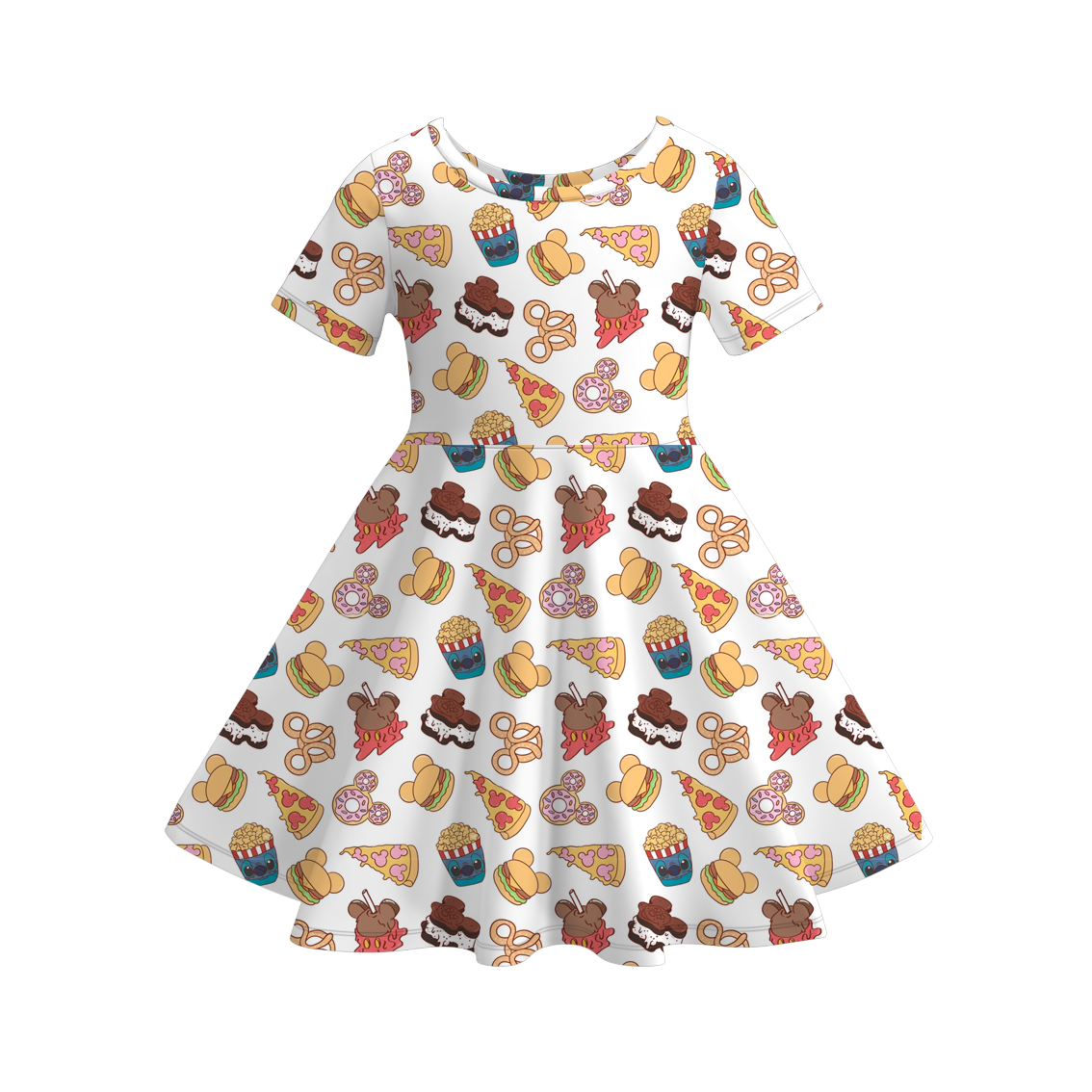 （Pre Order）Girls Fall Cartoon Print Dress