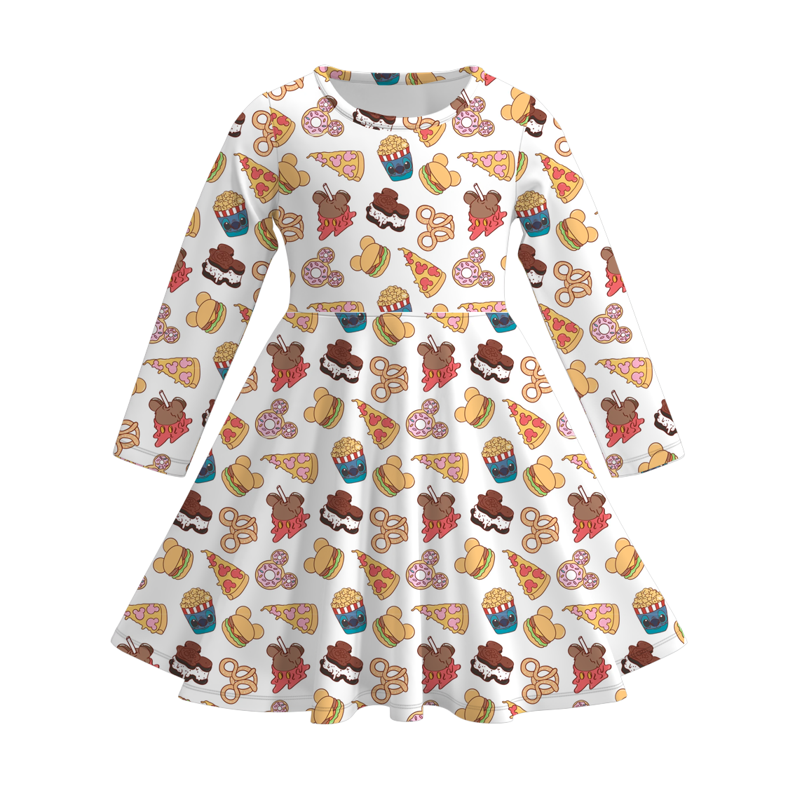 （Pre Order）Girls Fall Cartoon Print Dress