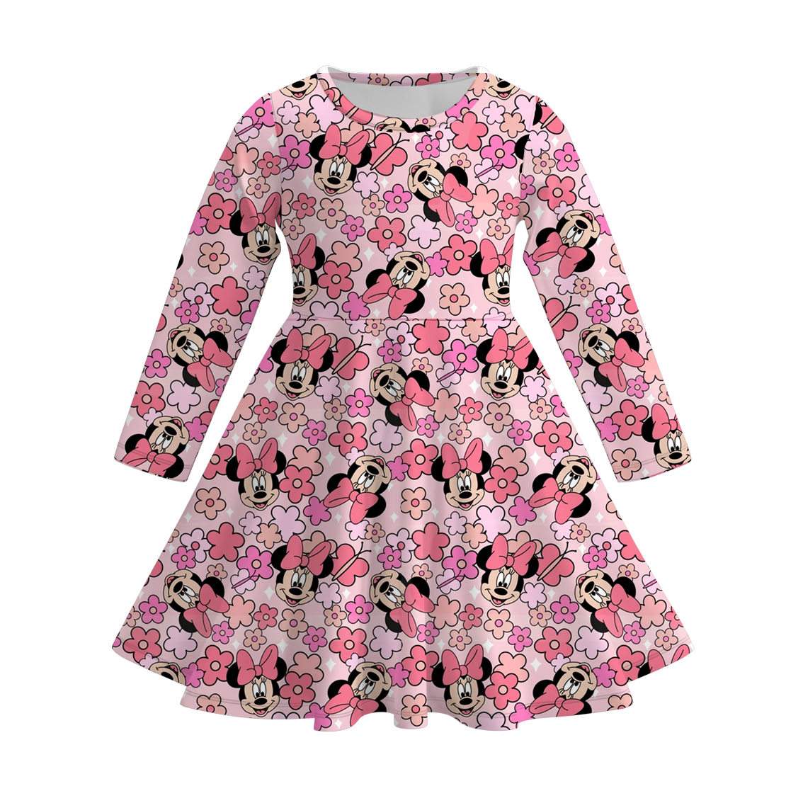 （Pre Order）Girls Fall Cartoon Print Dress